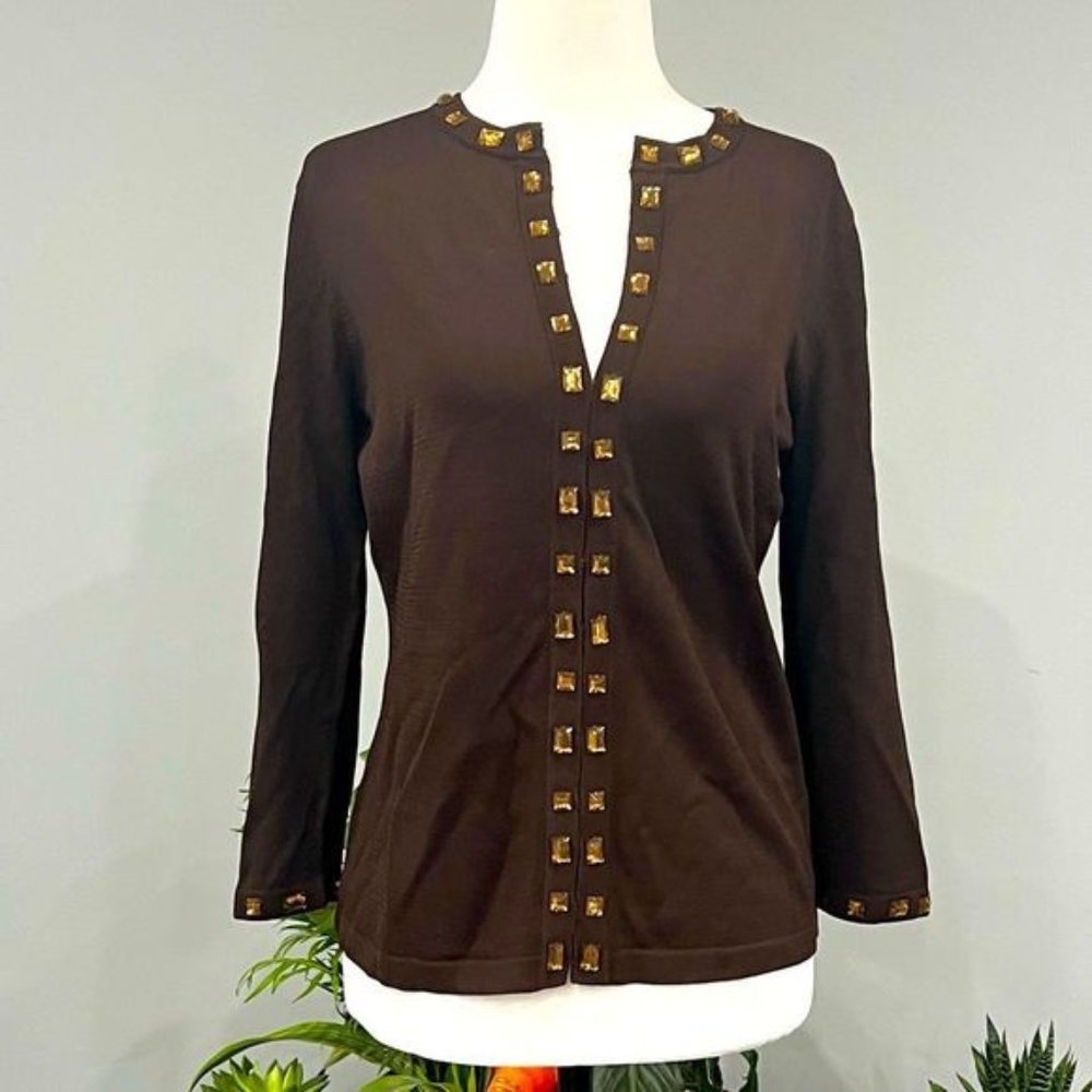 NWT Meshki Cropped Sparkly Long Sleeve